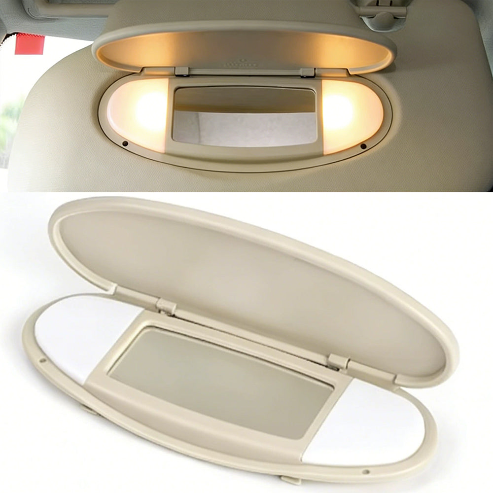 Sun Visor Vanity Mirror Cover for  Mini R55 R56 R60 (2007–2014) – Beige / Gray