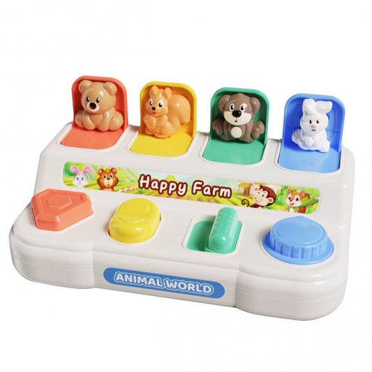 Push Slide Twist Flip Toy – Montessori Pop Up Animals Sensory Interactive