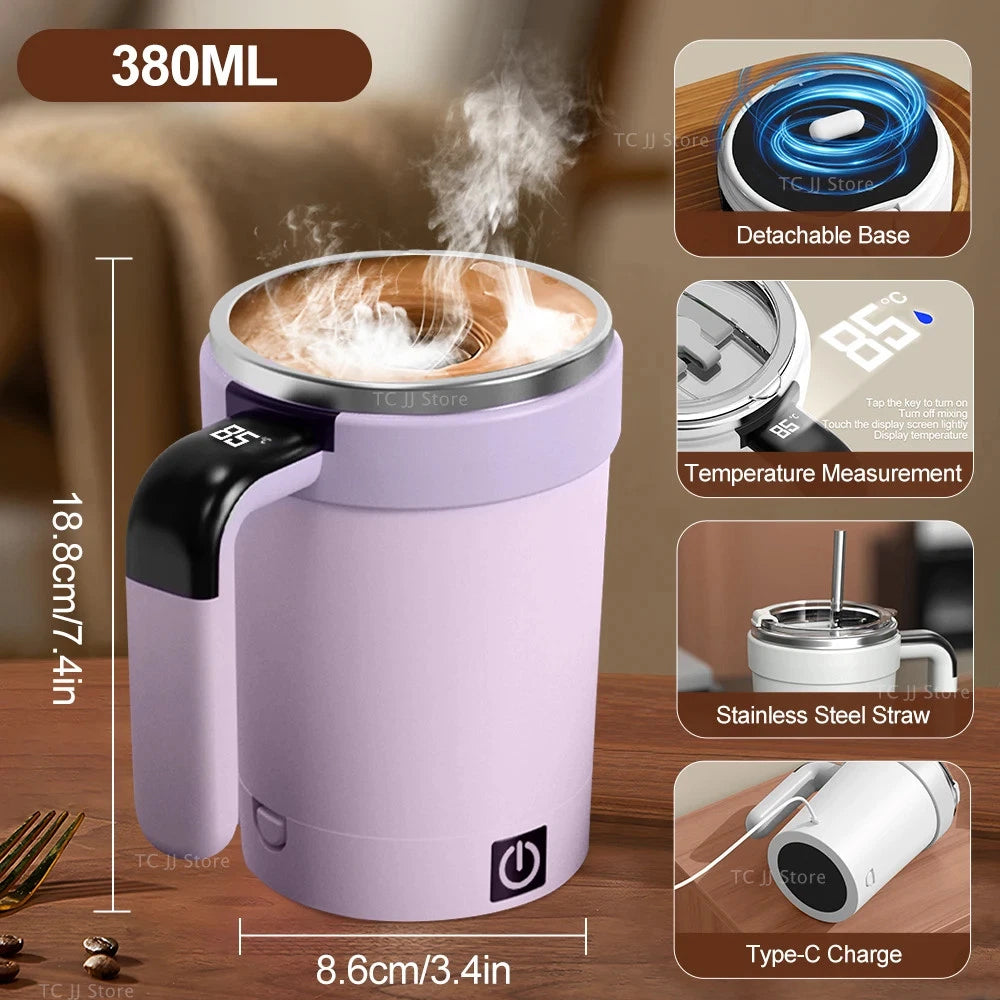 Automatic Stirring Cup Magnetic Mixer Stainless Steel Coffee Mug Self-Mixing Cup for Coffee, Protein Shakes & Drinks