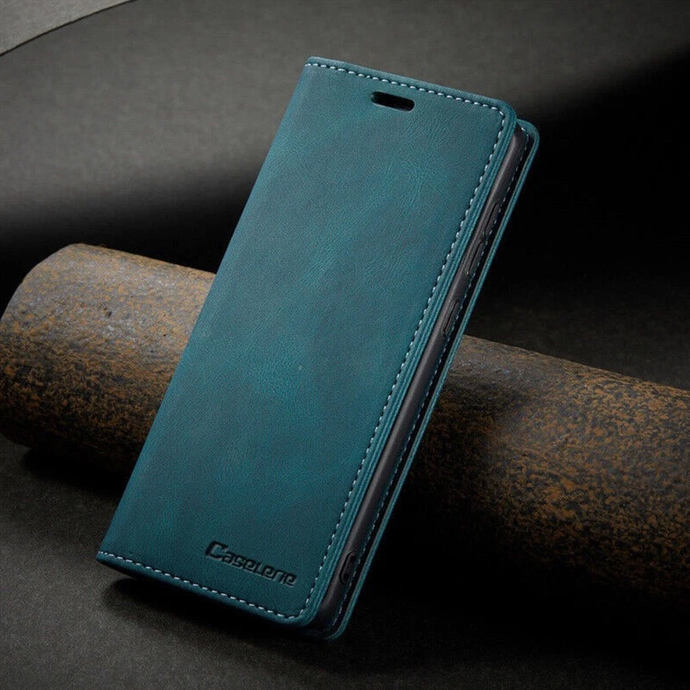 Magnetic Wallet Case for iPhone 17 PU Leather Flip Cover with Card Slots & Kickstand