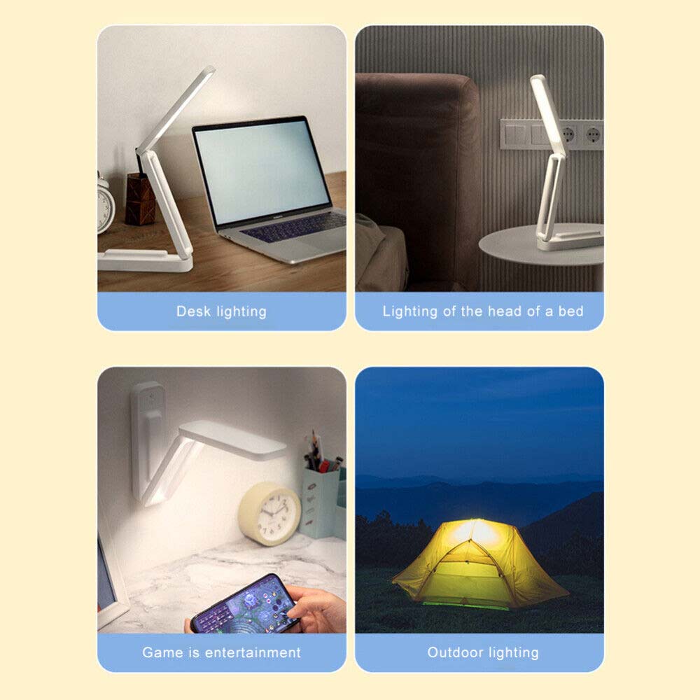 Foldable LED Desk Table Lamp Touch Dimmable Bedside Reading Study Night Light