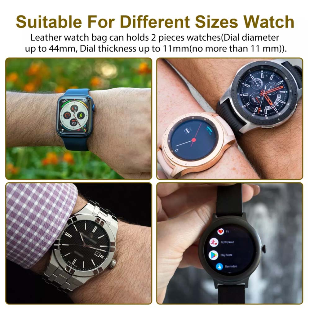 Watch Display Box – Leather Travel Case, Jewelry Storage Pouch, Portable Zipper Bag
