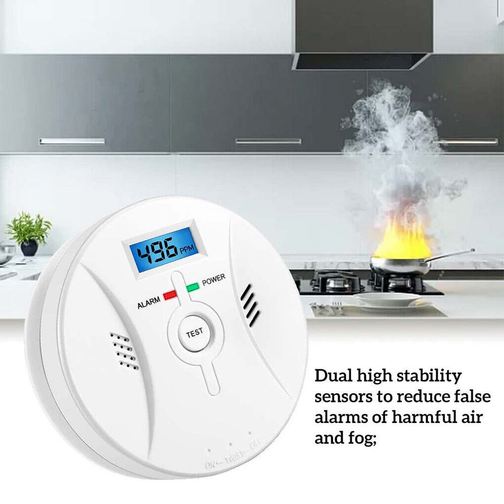 Smoke Detector And Carbon Monoxide Detector Alarm Battery Operated&LCD Display
