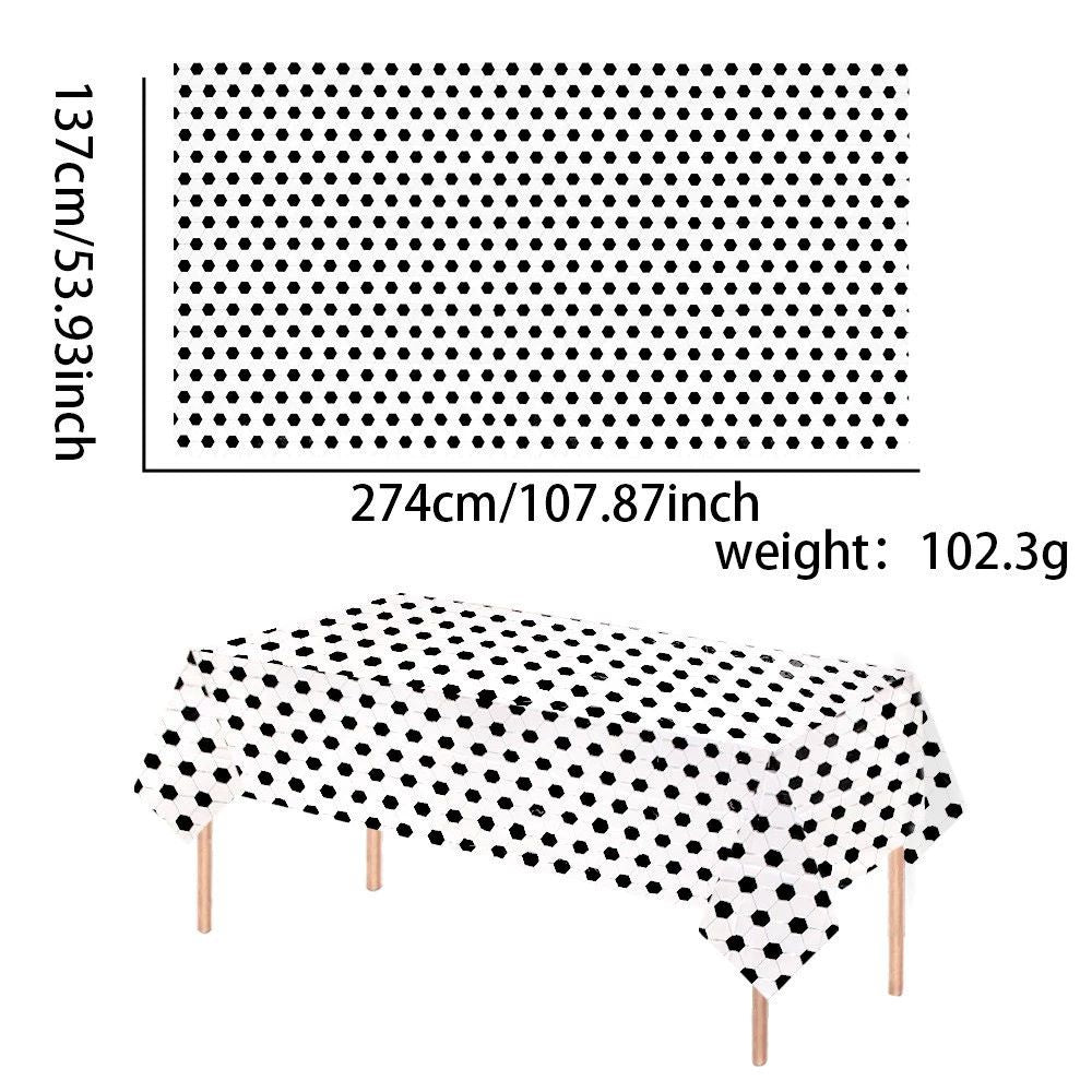Soccer Theme Disposable Tablecloth Set of 2 – Party Background Cover, PE Plastic