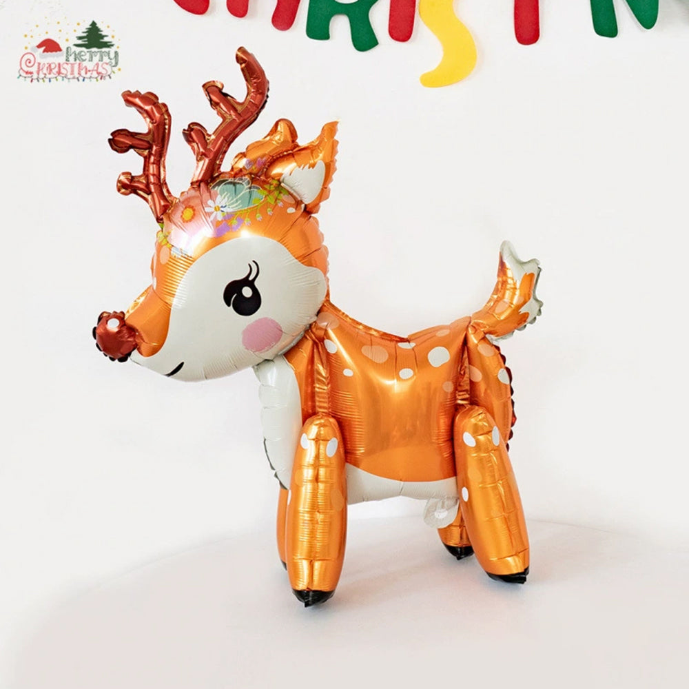 3D Reindeer Rudolph 58cm Foil Balloon – Double-Sided Christmas Party Decoration for Home