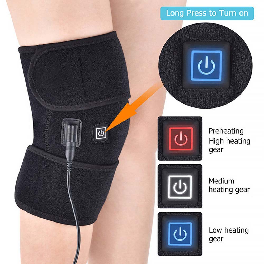 USB Heated Knee Pad Electric Knee Winter Keep Knee Warm Arthritis Pain Relief