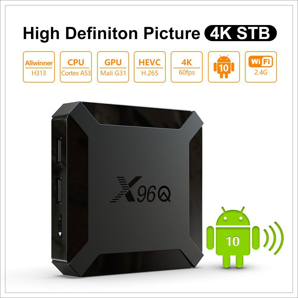X96Q Android TV Box - Allwinner H313, 4K HD Streaming, Android 10 System