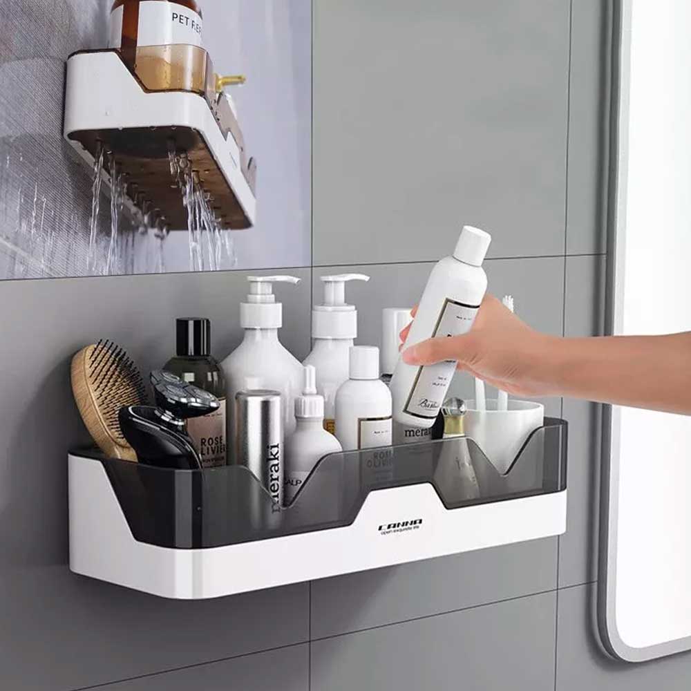 Self Adhesive Bathroom Shower Caddy Shelf Rack Storage Organiser & Wall Sticker
