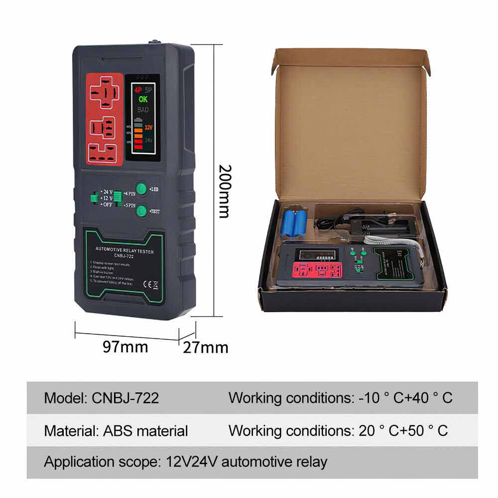 12V/24V LCD Automotive Electronic LIGHTING Relay Tester Car Checker