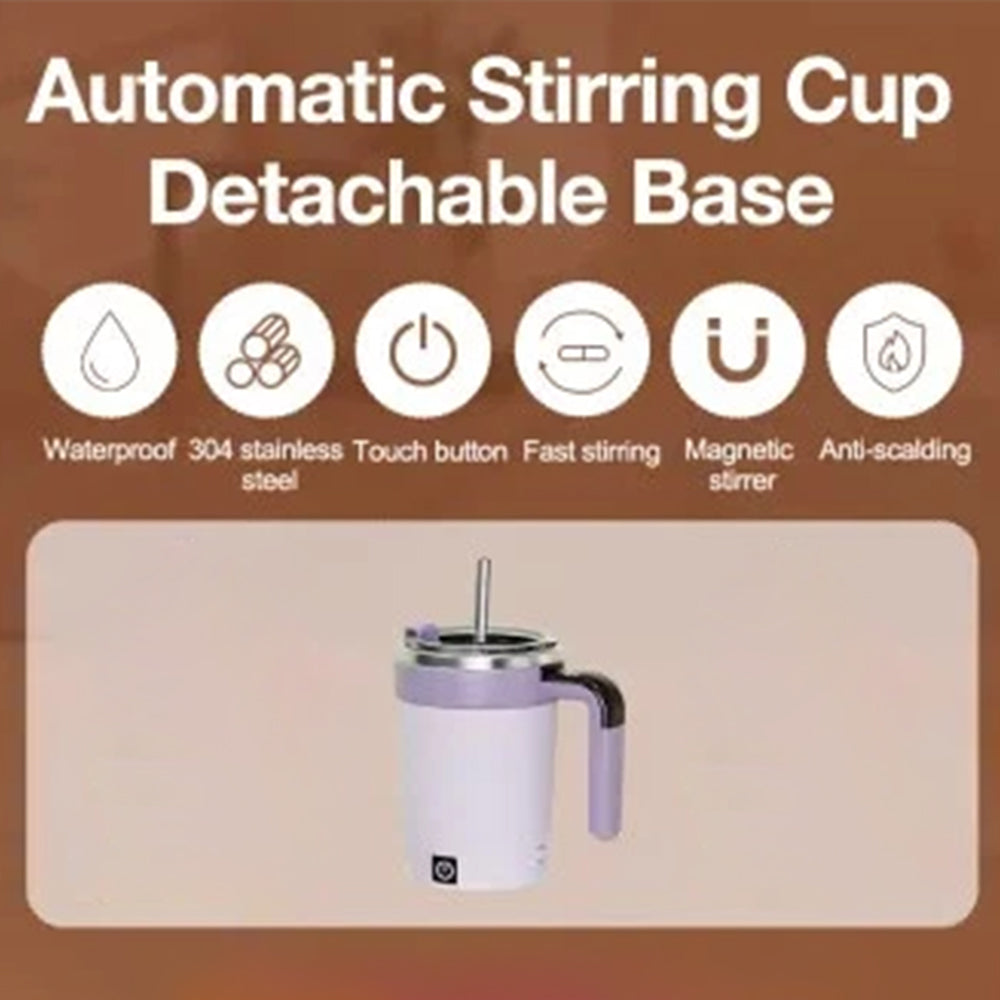 Automatic Stirring Cup Magnetic Mixer Stainless Steel Coffee Mug Self-Mixing Cup for Coffee, Protein Shakes & Drinks