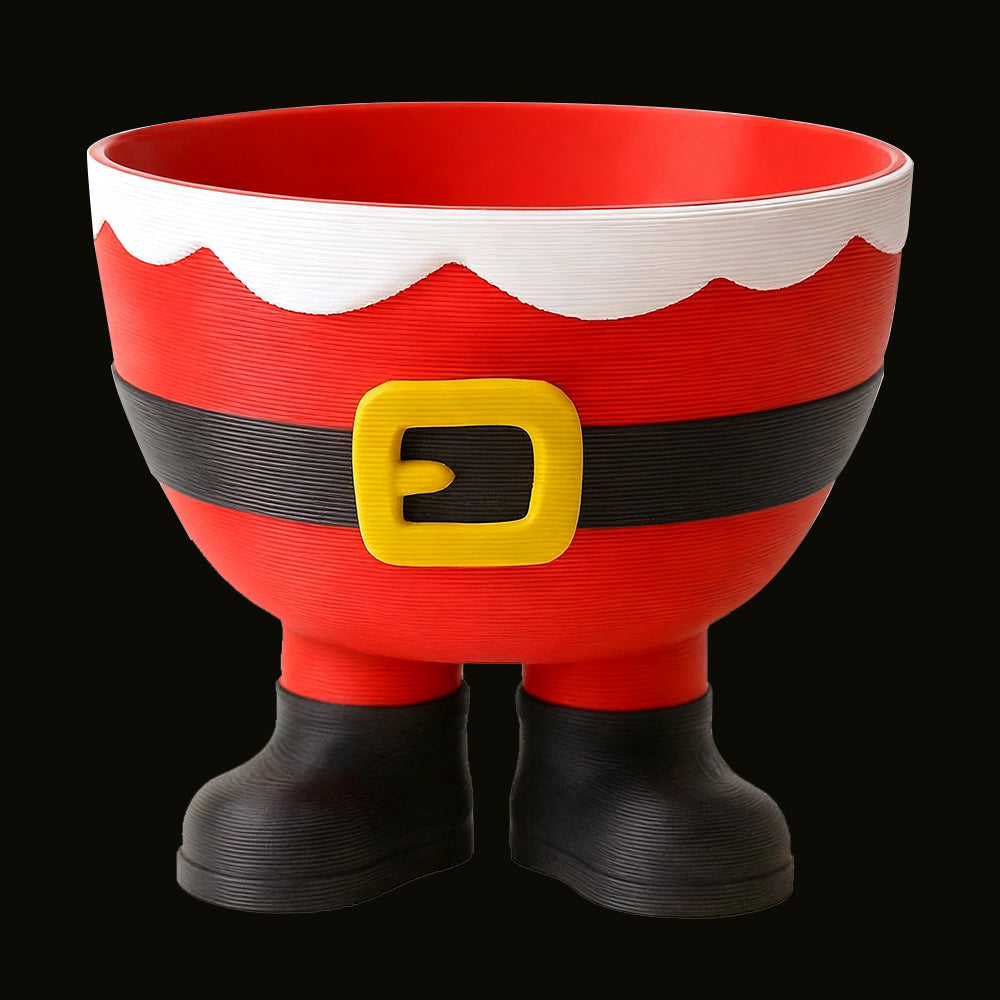 3D Printed Christmas Feet Bowl – Santa & Elf Candy Holder in Festive Red