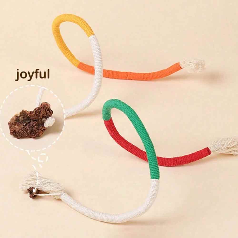 Catnip Rope Plush Cat Chew Toy – Teeth Cleaning Interactive Kitten Teething Play