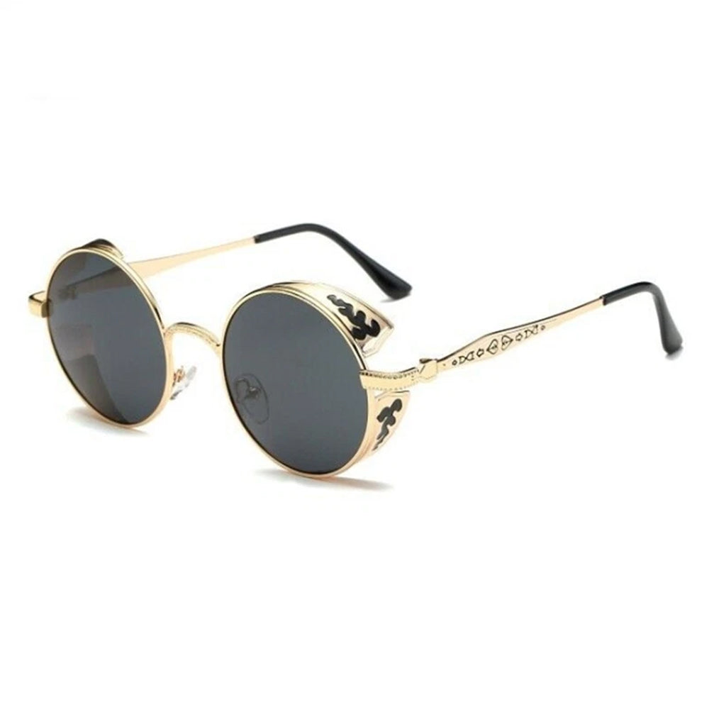 Steampunk Polarized Sunglasses Men Women UV400 Driving Retro Round Glasses