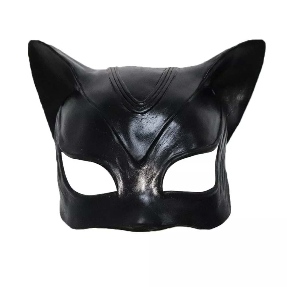 Black Catwoman Masks Womens Cosplay Adult Halloween Panther Cat Latex Mask Gift