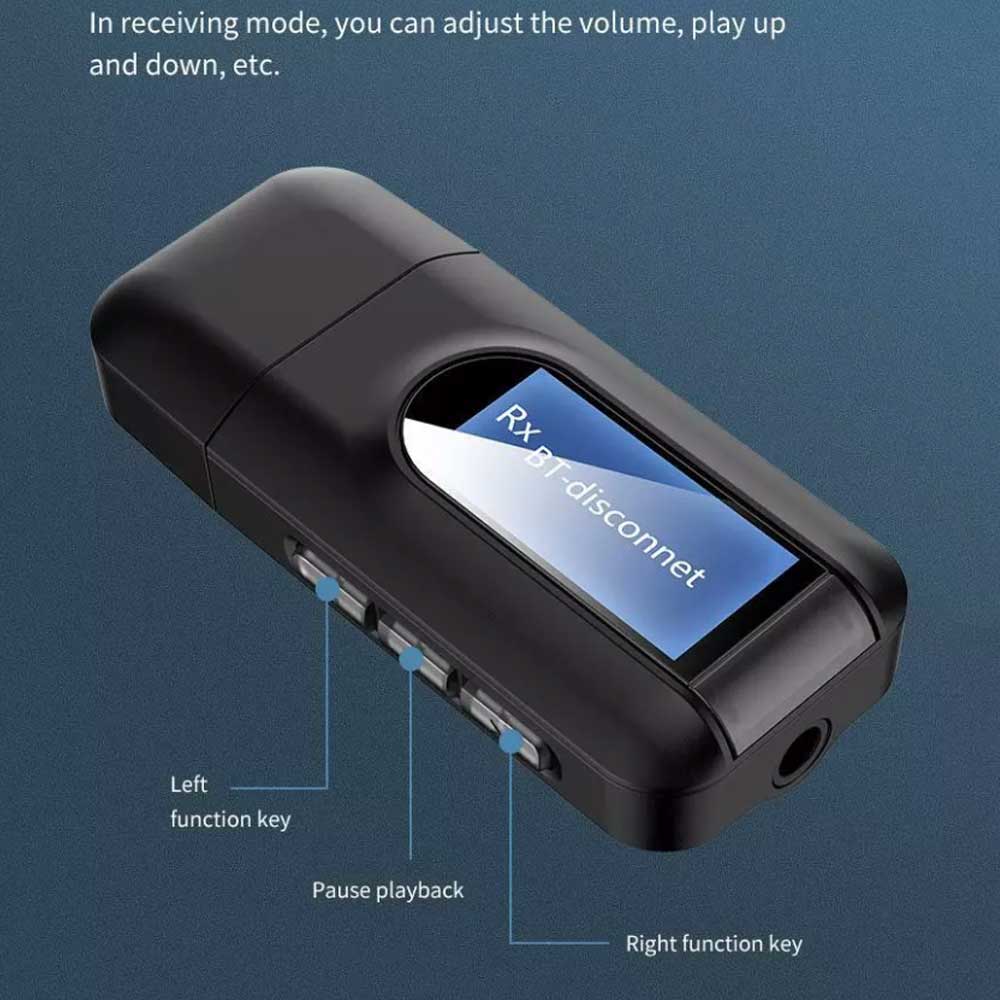 USB Bluetooth 5.0 Transmitter Receiver 4 IN 1 Wireless Audio 3.5mm Aux Adapter