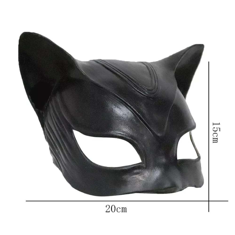 Black Catwoman Masks Womens Cosplay Adult Halloween Panther Cat Latex Mask Gift