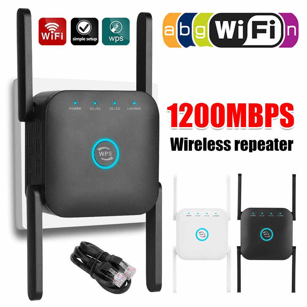 1200Mbps Dual Band WiFi Extender Wireless Network Repeater Signal Range Booster