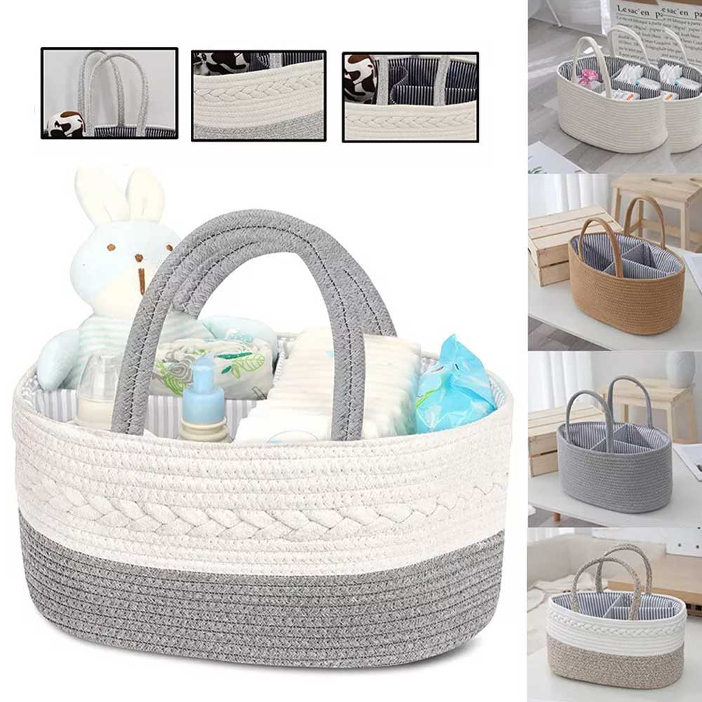Nappy Caddy,Baby Diaper Caddy Organiser, Portable Nursery Storage Basket