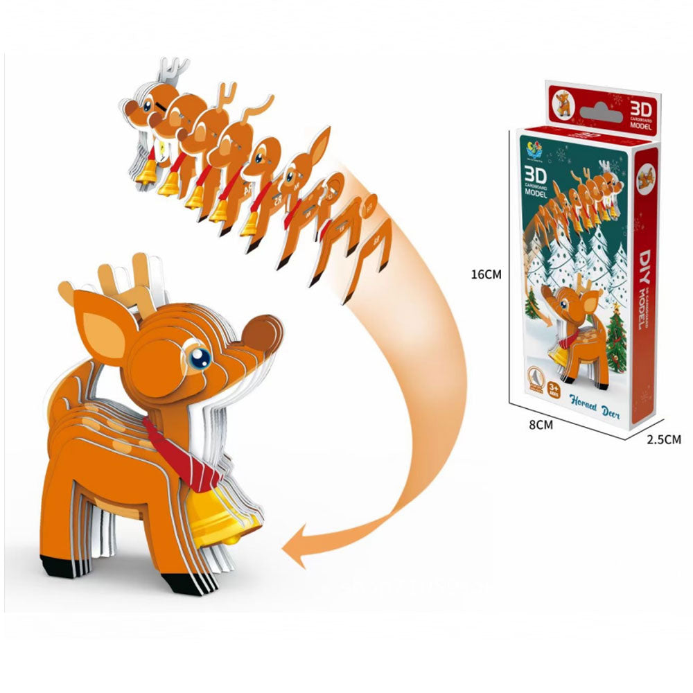 DIY Reindeer 3D Model PUZZLE Christmas Craft Kit