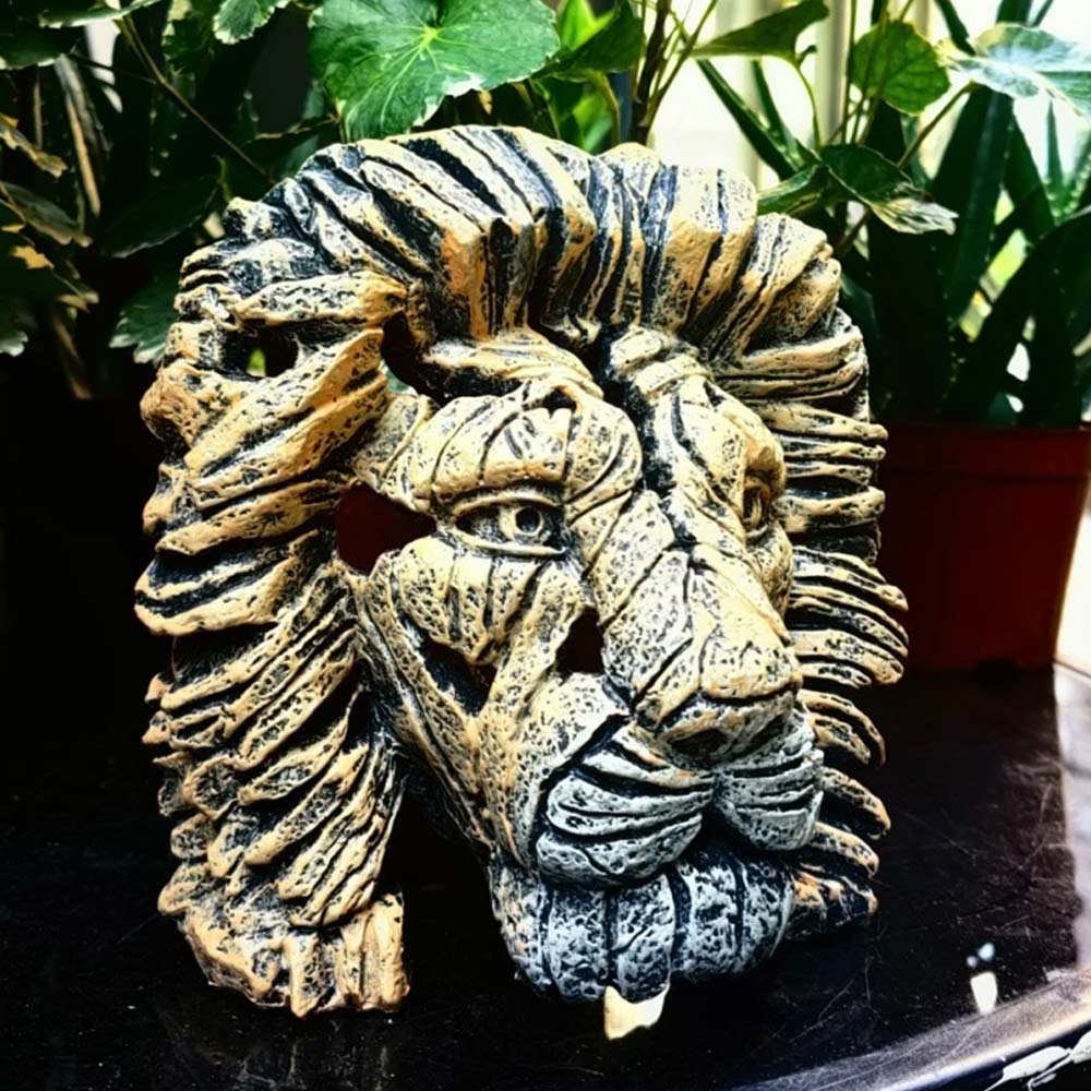 Resin Lion Head – Home Decor Sculpture, Contemporary Animal Ornament for Table Display
