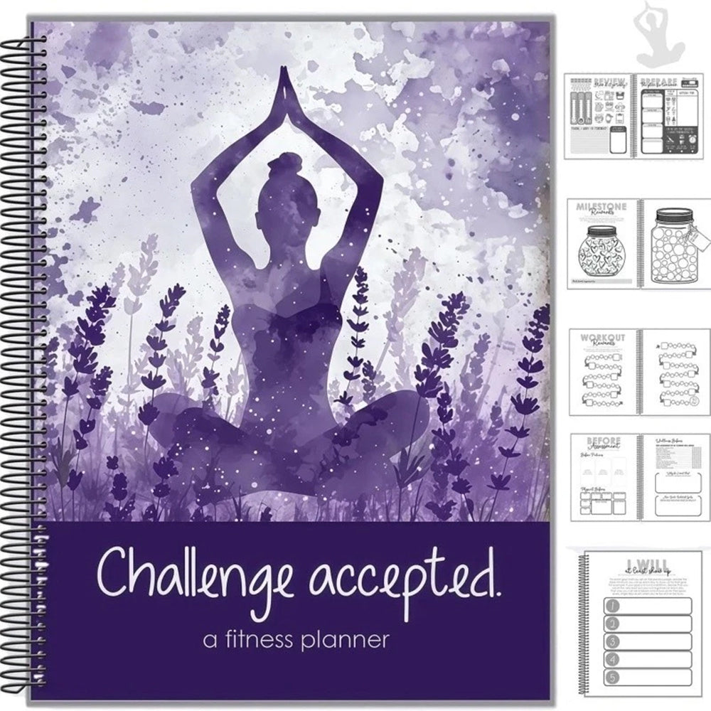 Challenge Accepted Fitness Planner - 90 Day Workout & Meal Tracker Journal