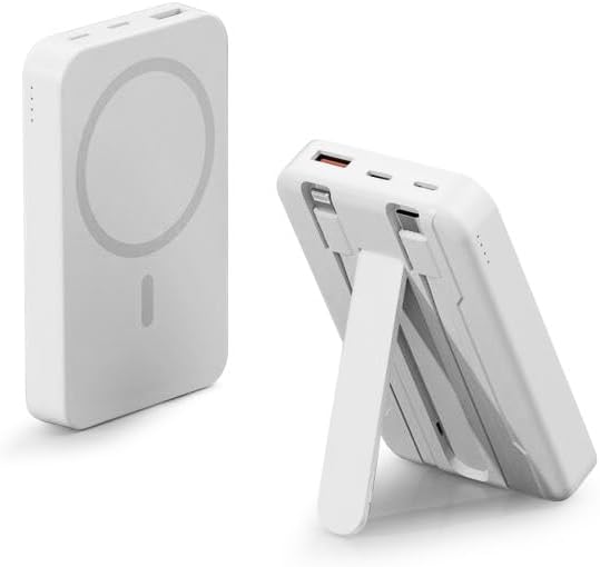 3C Certified Magnetic Power Bank 22.5W Built-In Cable & Stand for iPhone Samsang