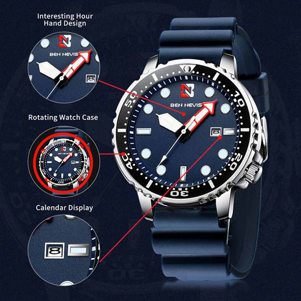 Men Waterproof Sports Watches Calendar Quartz Digital Fashion Wrist Watch Gift