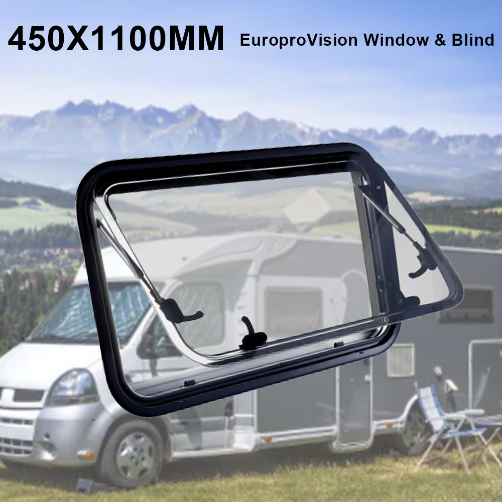 RV caravan 450*1100mm push out window locking handle with strut attachment