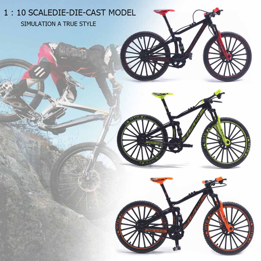 1:10 Mini Mountain Bike Model Diecast Metal Finger Bicycle Racing Toy Collection