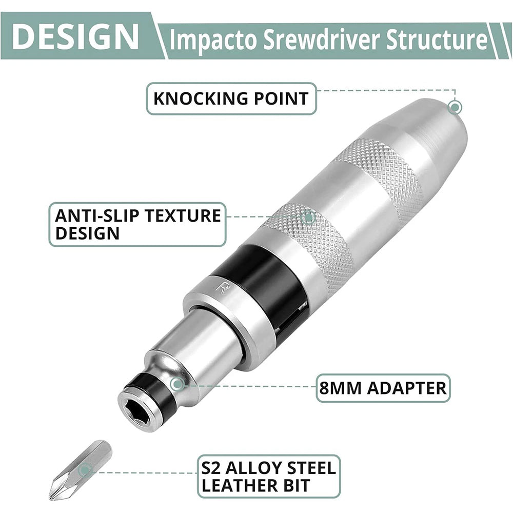 13pcs Manual Impact Screwdriver Set - Heavy-Duty Handheld Hammer-Action Tool for Stuck & Rusted Screws