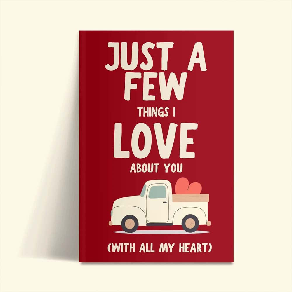 Fill-in-the-Blank Love Gift Book - "Just a Few Things I Love About You" Personalized Journal
