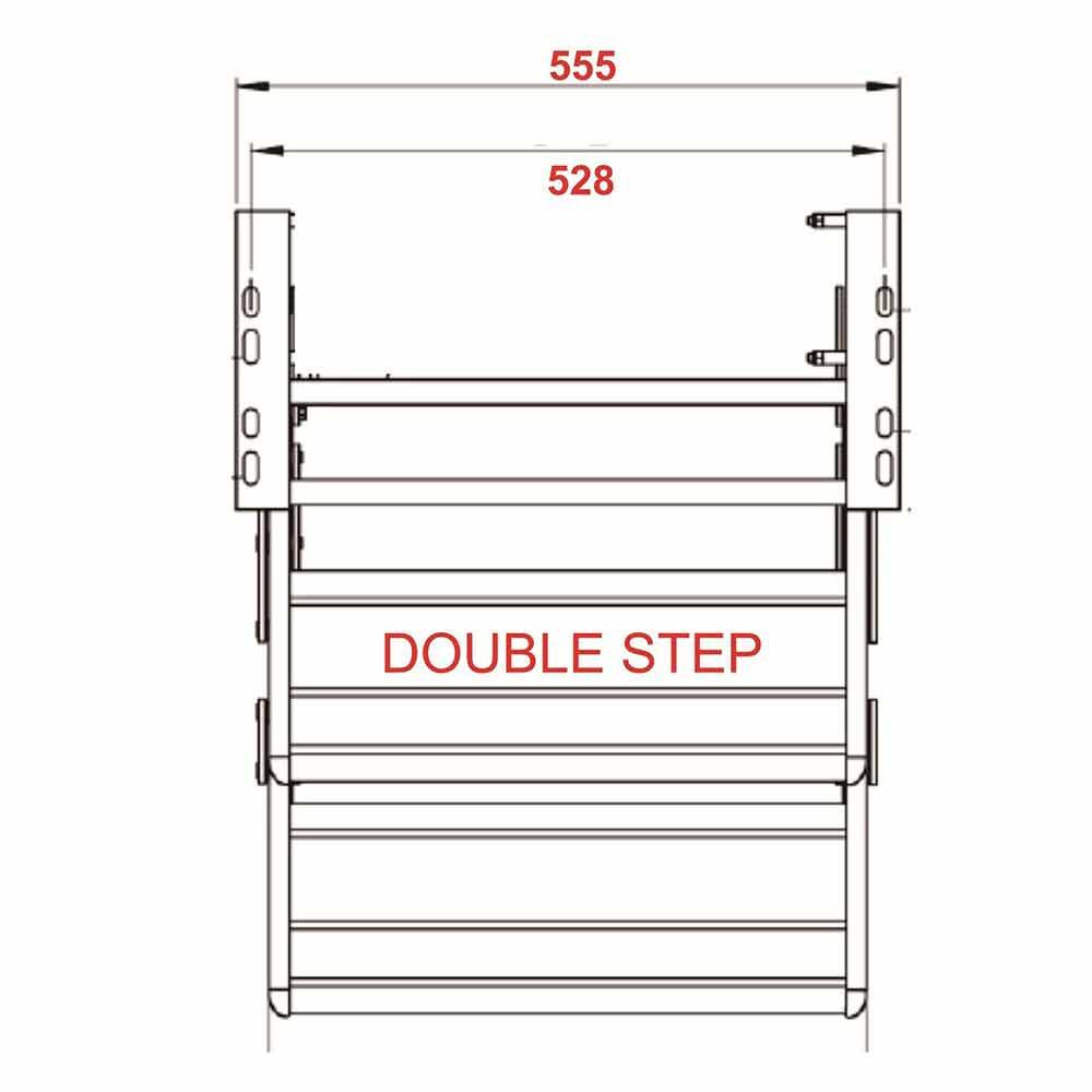 LED LIGHT DOUBLE ALUMINIUM PULL OUT CARAVAN STEP - RV PART ACCESSORIES STEPS FAN