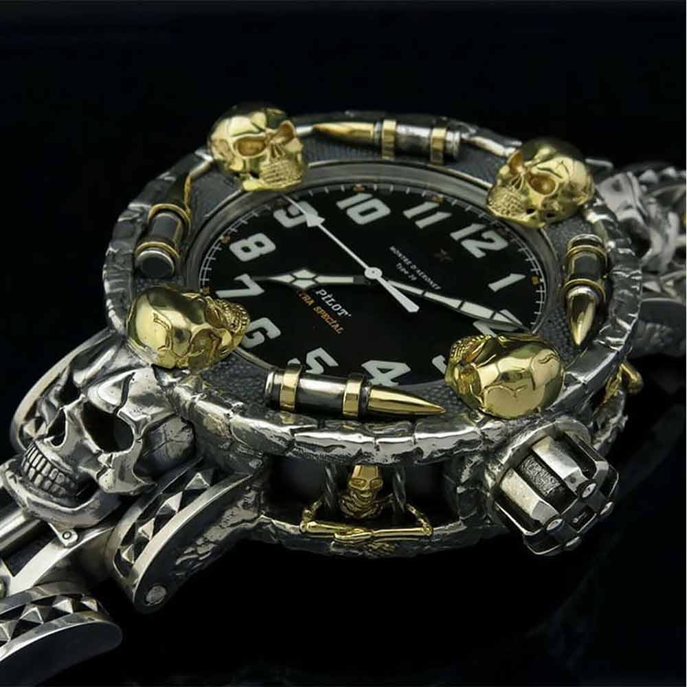 Punk Skull Watch for Men Women Cool Style Wrist Watches Gift Box