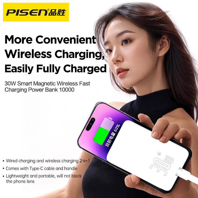 10000mAh 30W Magnetic Wireless Power Bank – PD QC3.0 Super Fast Charging