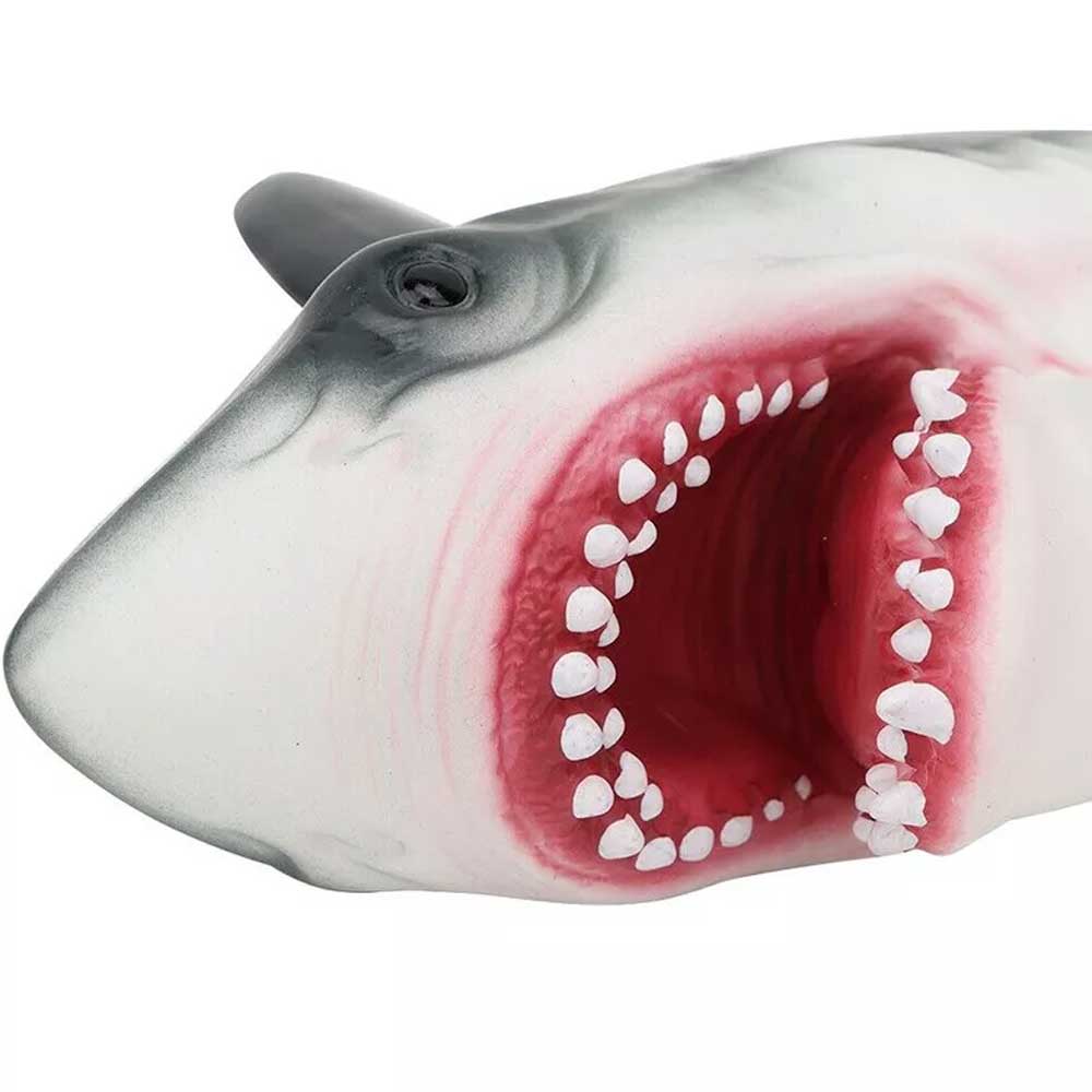 Shark Hand Puppet Handmade Stretchy Shark-Head Soft Animal Gloves Baby Kids Toys