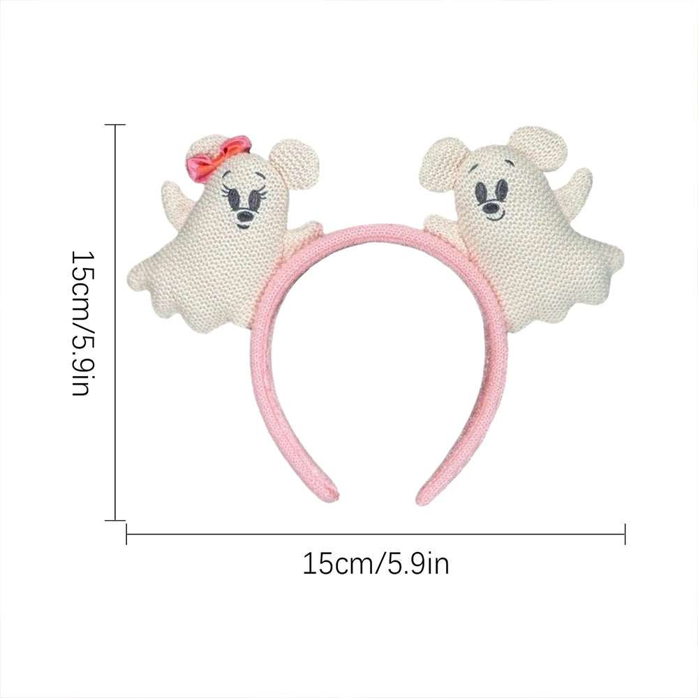 2025 HongKong Disney Parks Halloween Ghost Mickey And Minnie Mouse Ear Headband