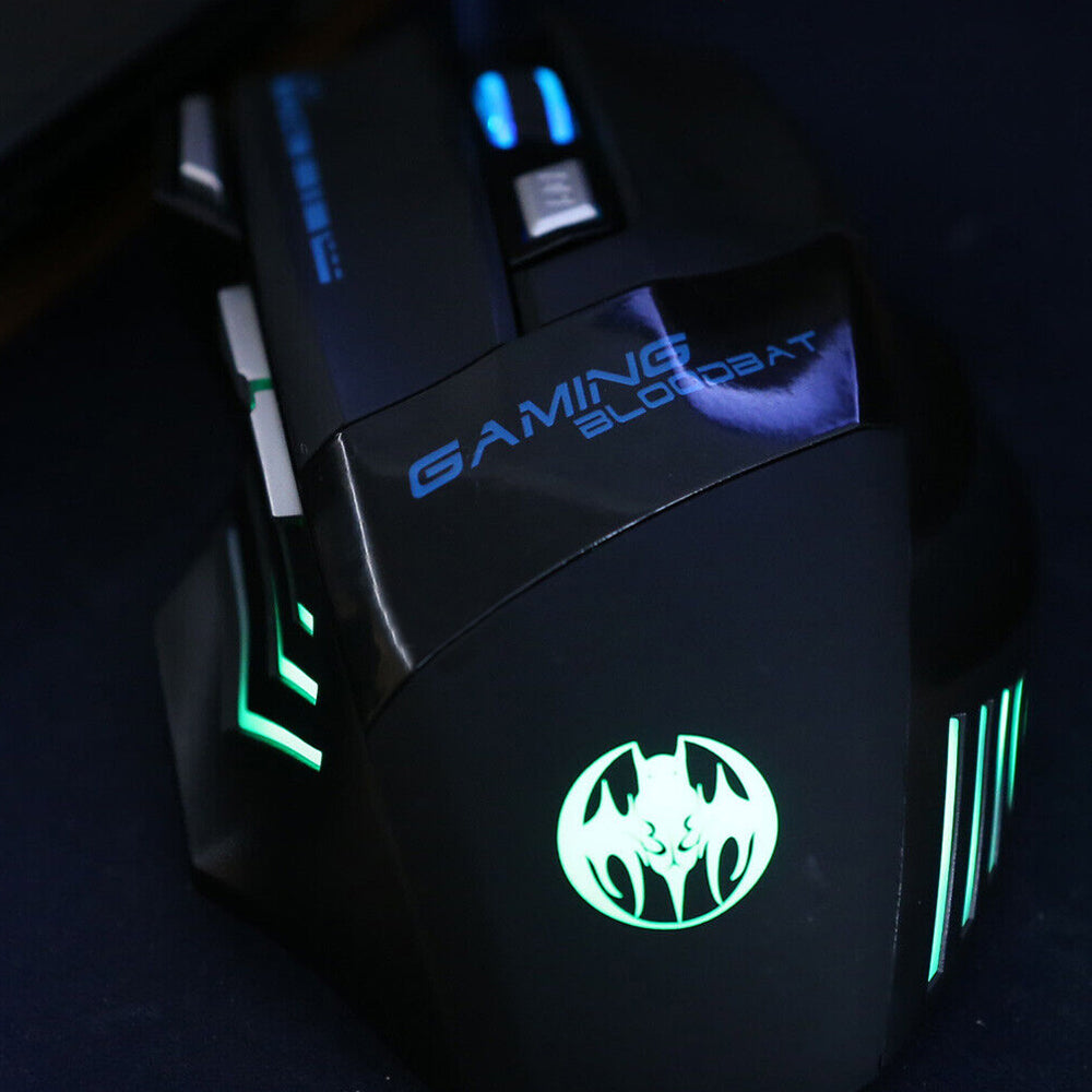7 Button 7200 DPI LED Wired USB Ergonomic Optical Gaming Mouse For PC Laptop Mac