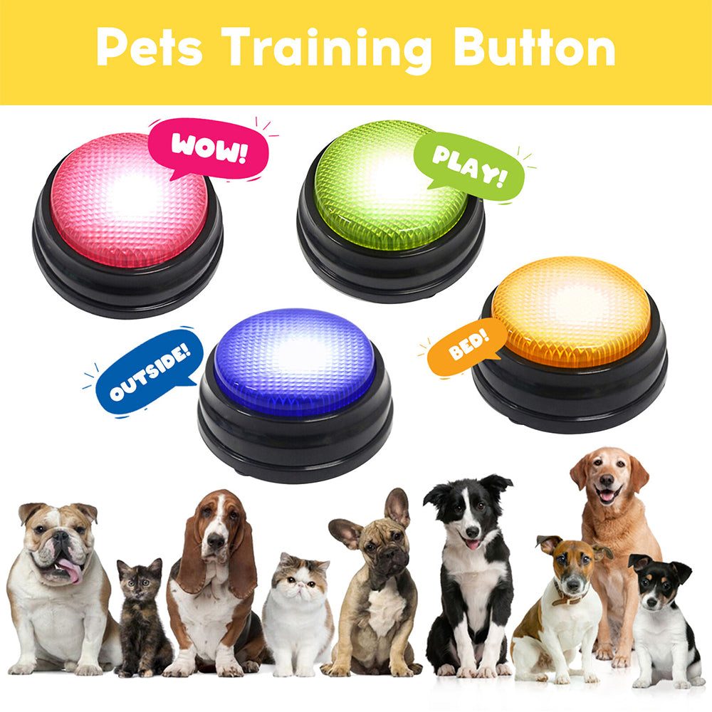 4X Pet Starter Recordable Talking Speaking Button Dog Training Communication Toy