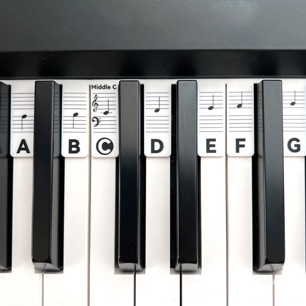 Removable Piano Keyboard Note Labels Reusable Silicone Piano Stickers for 88Keys