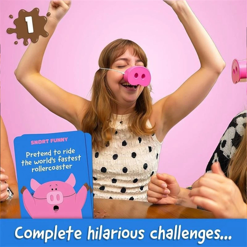 The "You Laugh You Lose" Party Game 2026 with Squeaky Pig Snouts & Challenge Cards