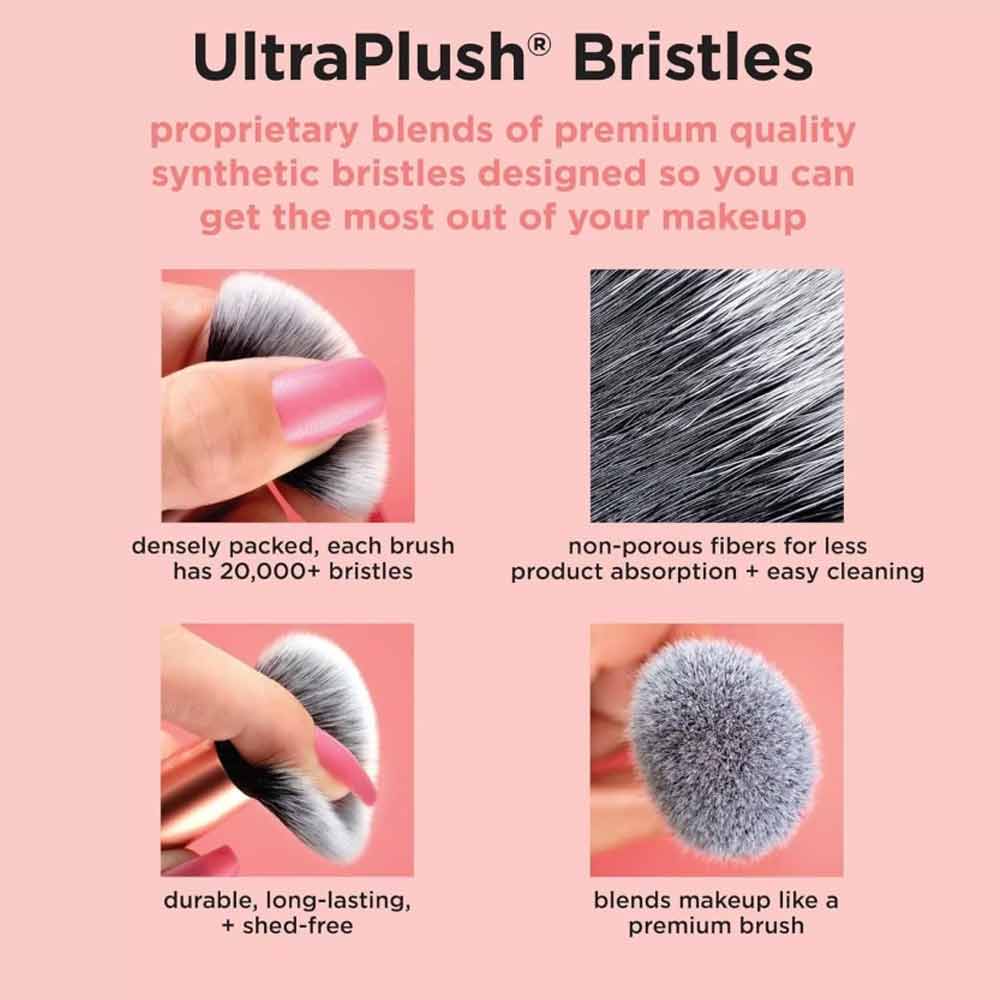 REAL RT4266 TECHNIQUES Naturale 9 Piece Set Makeup Brush Kit Foundation Powders