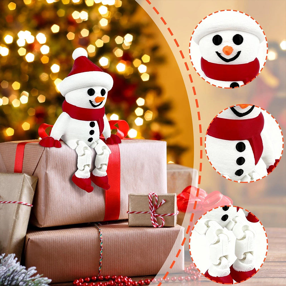 2Pack 3D Printed Snowman Decorations – Flexible Festive Tabletop Figures for Christmas & Home Decor