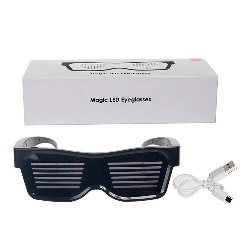 Bluetooth LED Eye Glasses APP Control for Raves Birthday DJ EDM Display Text