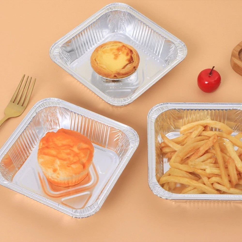 30pcs 8/9 Inch Air Fryer Aluminum Foil Pans - Oil-Proof Baking Trays for Roasting & Cooking
