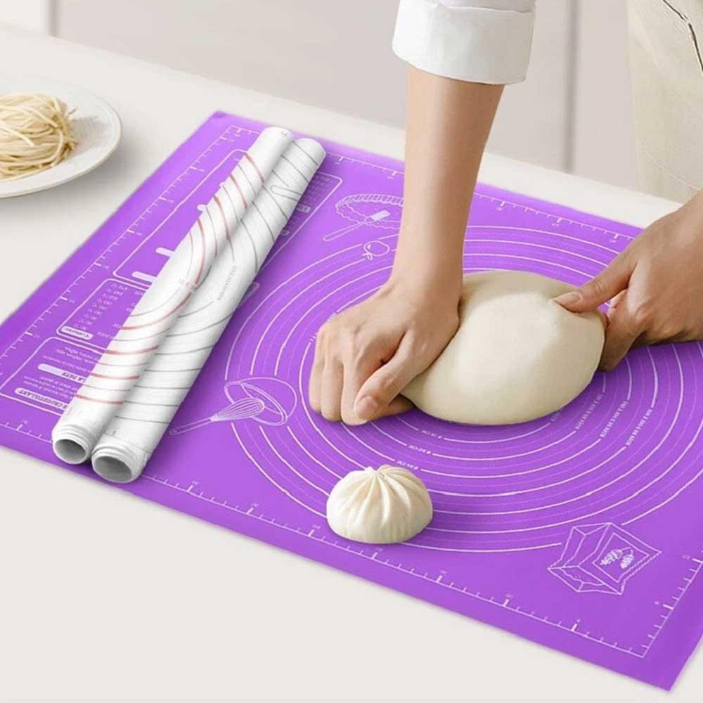 Silicone Baking Mat - Non-Stick Pastry & Fondant Rolling Mat with Measurement Guides