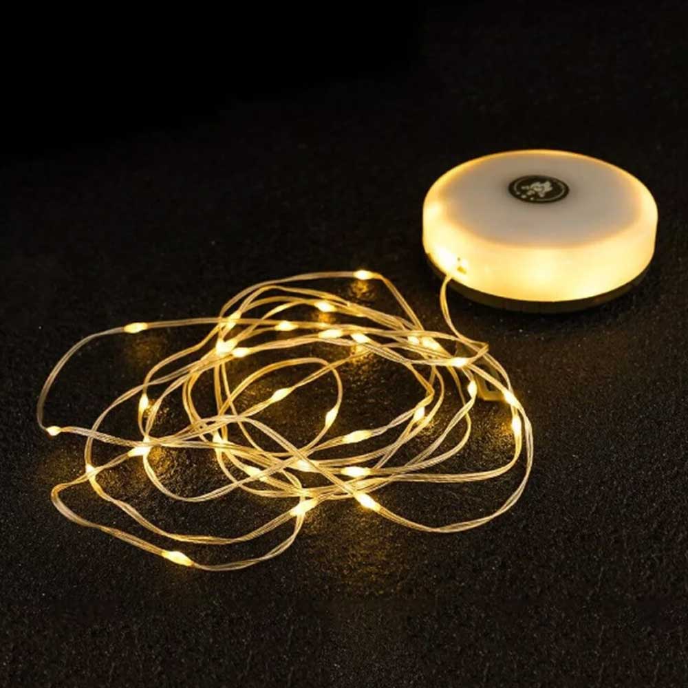 Stowable String Warm Light 10m Outdoor Portable Waterproof Camping String Lights