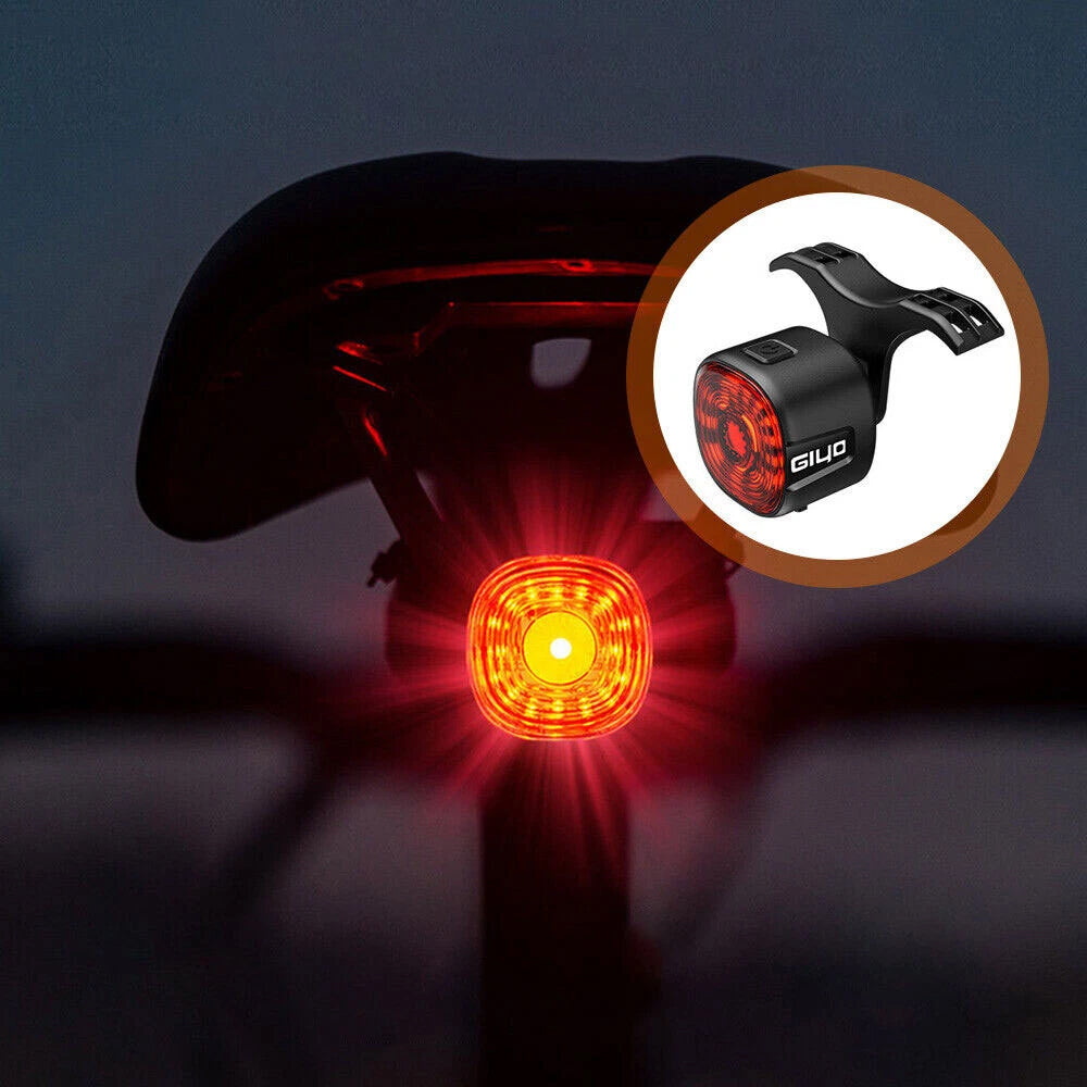 Mountain Bike Cycling LED Tail Light USB Rechargeable Bicycle Brake Rear Light