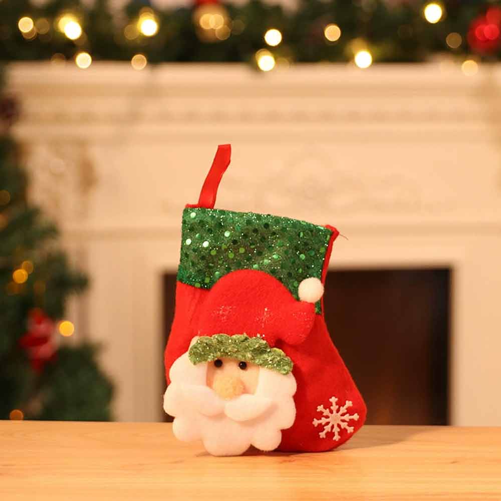 Santa Christmas Tree Hanging Bags – 4PCS Velvet Candy Gift Bags 15 × 12cm