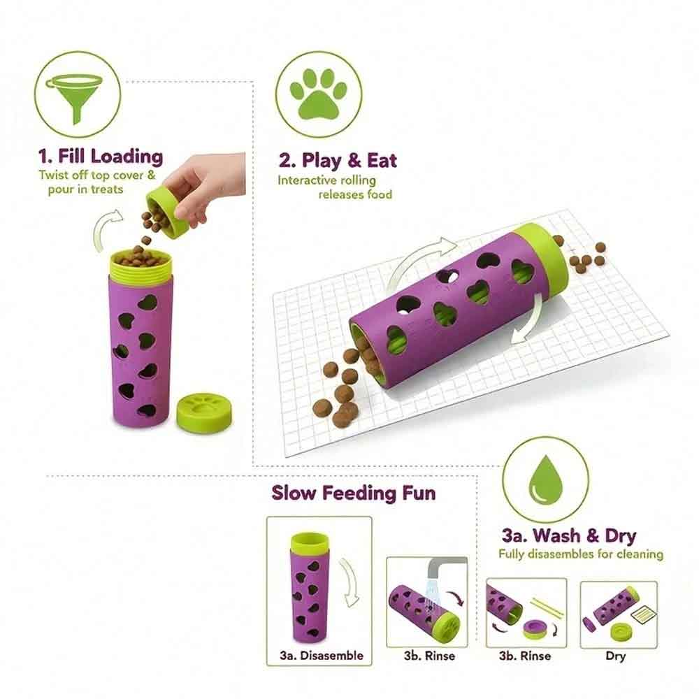 Rolling Pet Treat Dispenser – Interactive Toy for Dogs, Puppies & Cats,