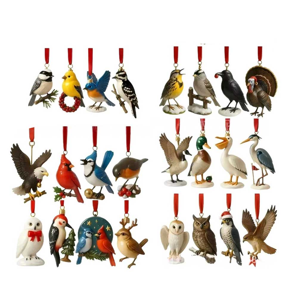 2D Bird Lover's Advent Calendar 2025 – 24 Days of Festive Countdown with Acrylic Bird Ornaments